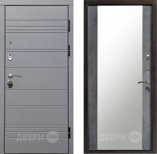 Дверь Престиж Линия Грэй Зеркало Бетон темный в Серпухове