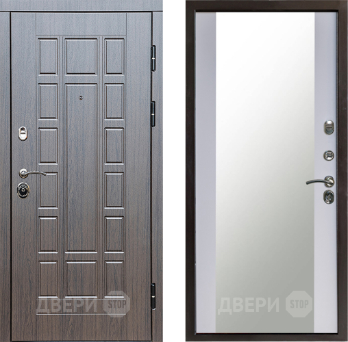 Входная металлическая Дверь Престиж Престиж Зеркало Белый софт в Серпухове