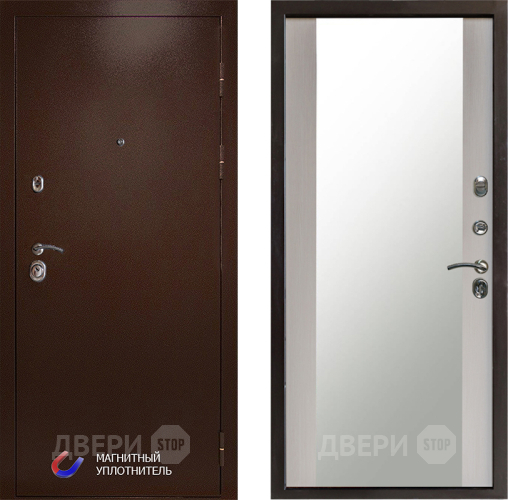 Дверь Престиж Медь Зеркало Лиственница белая в Серпухове