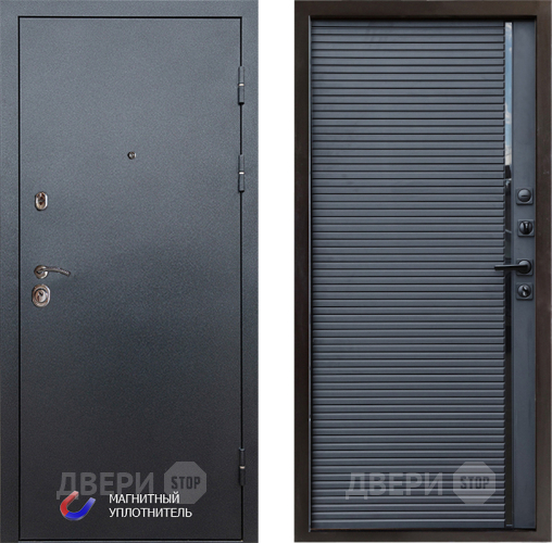 Входная металлическая Дверь Престиж Графит Porte Черный кварц в Серпухове