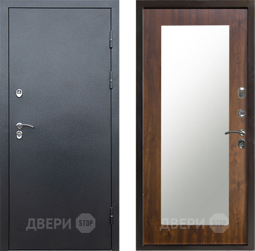 Входная металлическая Дверь Престиж TERMO с терморазрывом Снегирь Серебро Зеркало пастораль Дуб в Серпухове