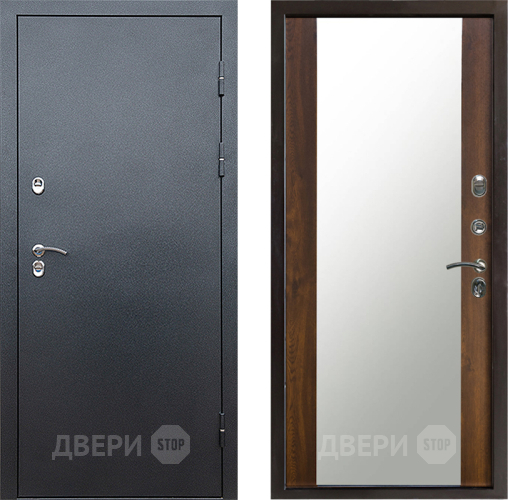Входная металлическая Дверь Престиж TERMO с терморазрывом Снегирь Серебро Зеркало Дуб в Серпухове