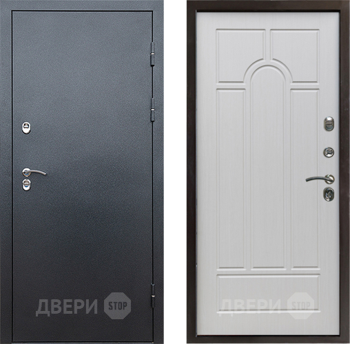 Входная металлическая Дверь Престиж TERMO с терморазрывом Снегирь Серебро Арка Лиственница белая в Серпухове