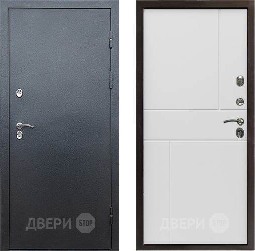 Входная металлическая Дверь Престиж TERMO с терморазрывом Снегирь Серебро Горизонт Бетон белый в Серпухове