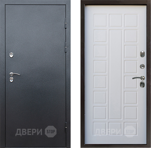 Входная металлическая Дверь Престиж TERMO с терморазрывом Снегирь Серебро Престиж Белое дерево в Серпухове