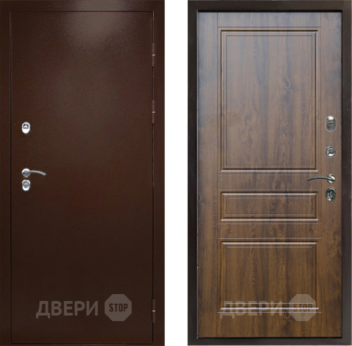 Входная металлическая Дверь Престиж TERMO с терморазрывом Снегирь Медь Классика Дуб в Серпухове