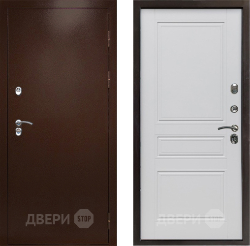 Входная металлическая Дверь Престиж TERMO с терморазрывом Снегирь Медь Классика Белый матовый в Серпухове