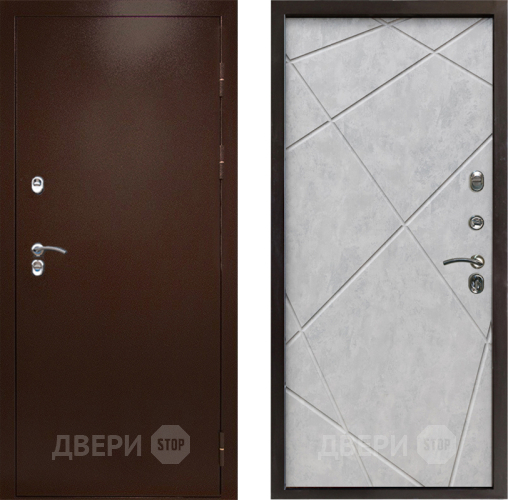 Дверь Престиж TERMO с терморазрывом Снегирь Медь Лучи Бетон светлый в Серпухове