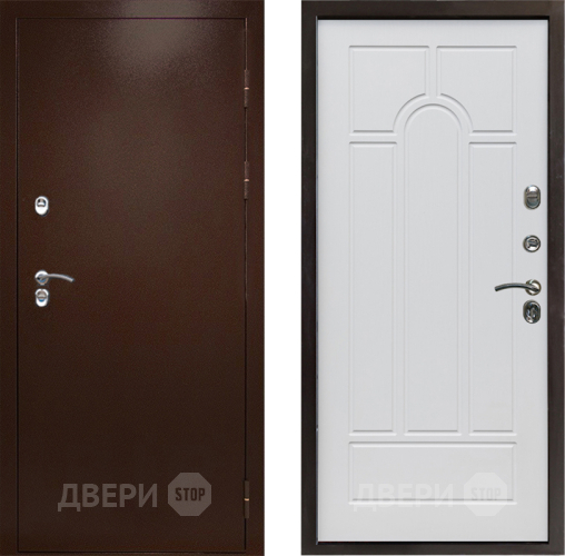 Входная металлическая Дверь Престиж TERMO с терморазрывом Снегирь Медь Арка Белое дерево в Серпухове
