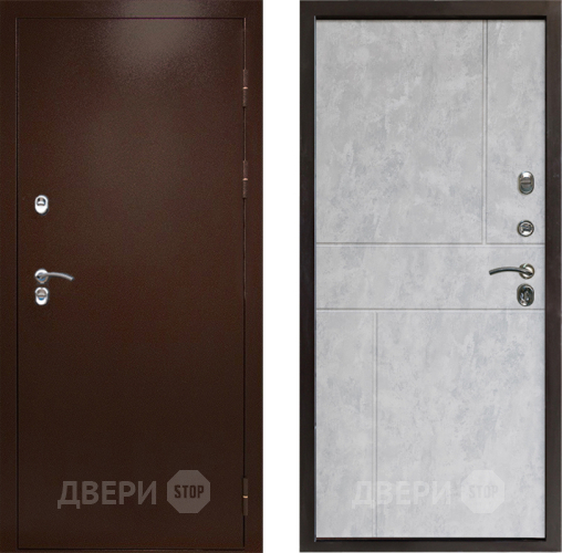 Дверь Престиж TERMO с терморазрывом Снегирь Медь Горизонт Бетон светлый в Серпухове