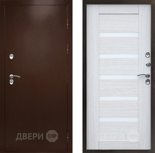 Входная металлическая Дверь Престиж TERMO с терморазрывом Снегирь Медь Царга Лиственница белая в Серпухове