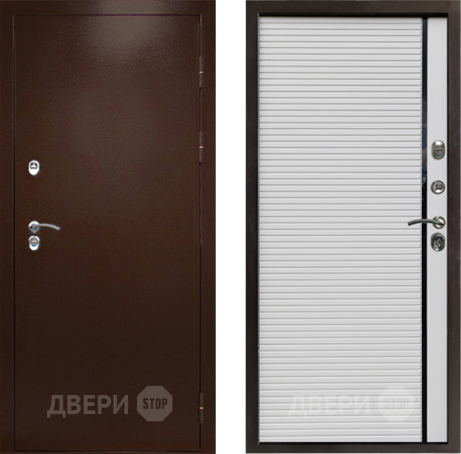 Входная металлическая Дверь Престиж TERMO с терморазрывом Снегирь Медь Porte Белый в Серпухове