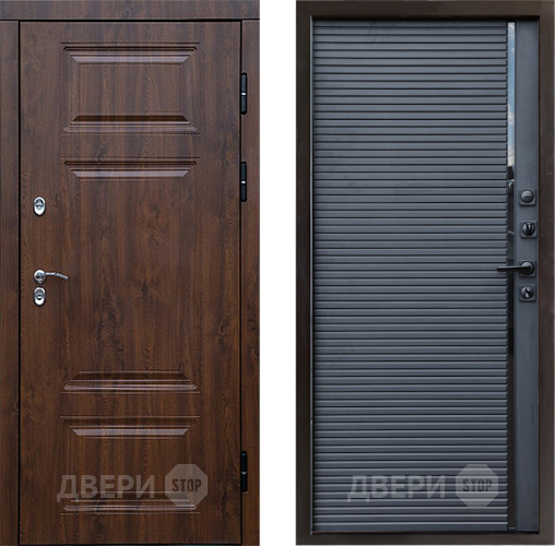 Входная металлическая Дверь Престиж TERMO с терморазрывом Премиум Орех Porte Черный кварц в Серпухове