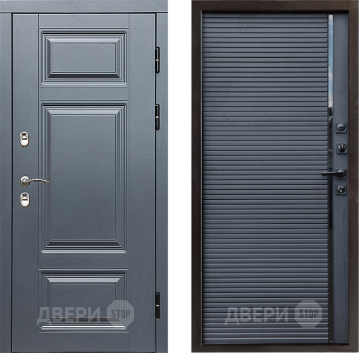 Входная металлическая Дверь Престиж TERMO с терморазрывом Премиум Грэй Porte Черный кварц в Серпухове