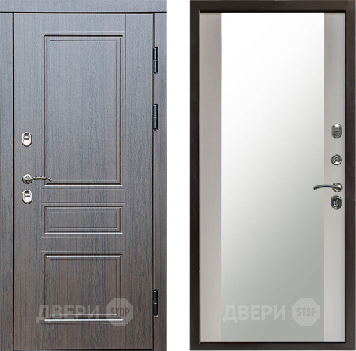 Входная металлическая Дверь Престиж TERMO с терморазрывом Классика Зеркало Лиственница белая в Серпухове