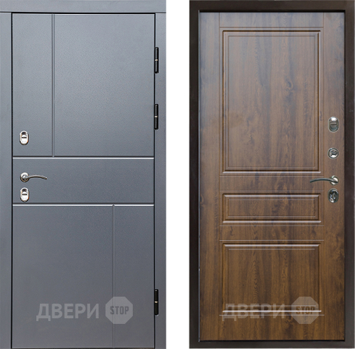 Входная металлическая Дверь Престиж TERMO с терморазрывом Горизонт Грэй Классика Дуб в Серпухове