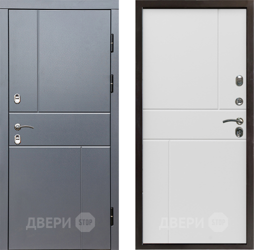 Входная металлическая Дверь Престиж TERMO с терморазрывом Горизонт Грэй Горизонт Бетон белый в Серпухове