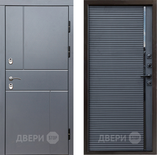 Входная металлическая Дверь Престиж TERMO с терморазрывом Горизонт Грэй Porte Черный кварц в Серпухове