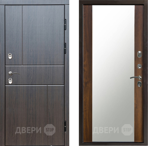 Входная металлическая Дверь Престиж TERMO с терморазрывом Горизонт Венге Зеркало Дуб в Серпухове