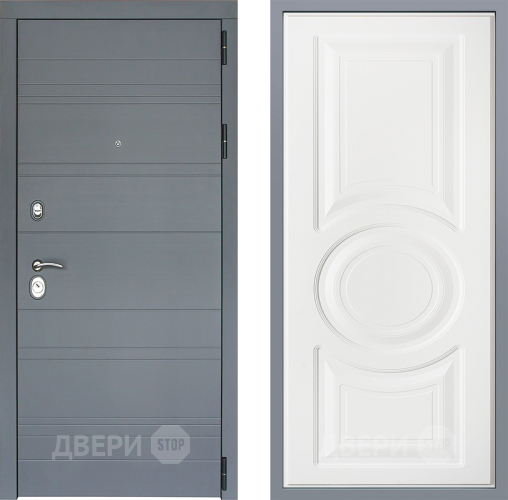 Дверь Заводские двери Лира Софт графит Неаполь Лофт белый в Серпухове