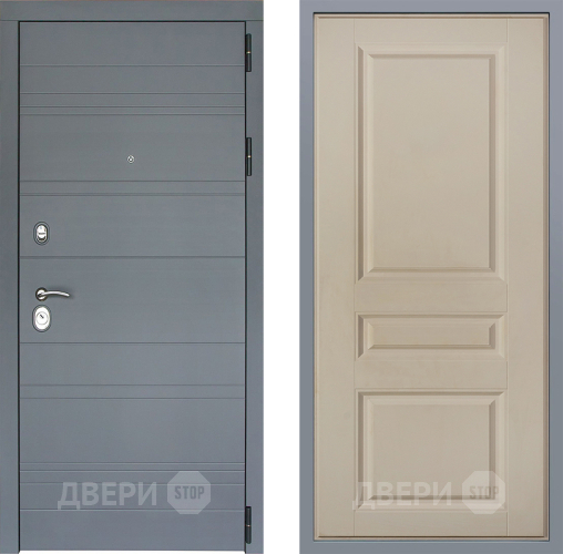 Дверь Заводские двери Лира Софт графит Стокгольм Шампань в Серпухове