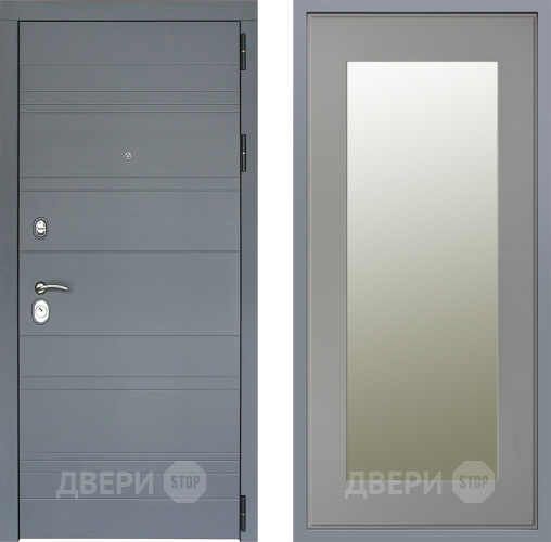 Дверь Заводские двери Лира Софт графит Зеркало Модерн Грей софт в Серпухове