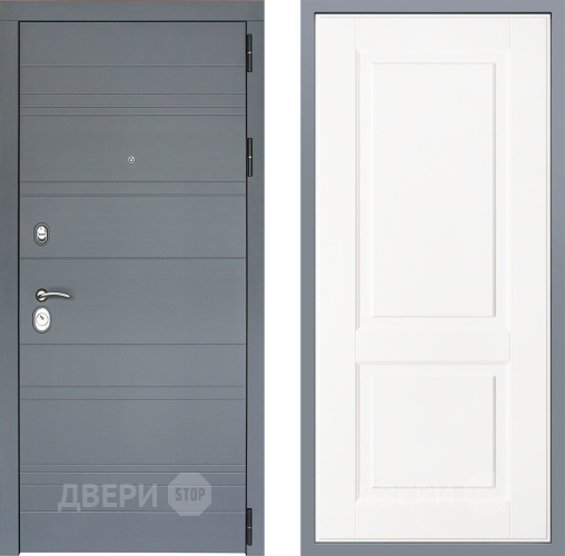 Дверь Заводские двери Лира Софт графит Доррен Белый софт в Серпухове