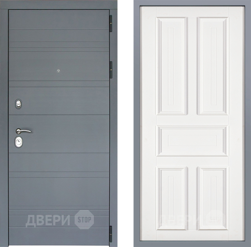 Дверь Заводские двери Лира Софт графит Уругвай Белый софт в Серпухове