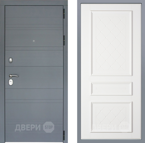 Дверь Заводские двери Лира Софт графит Урбино Белый софт в Серпухове