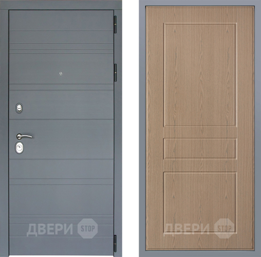 Дверь Заводские двери Лира Софт графит К-2 Беленый дуб в Серпухове