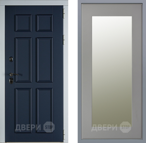Дверь Заводские двери Стокгольм Зеркало Модерн Грей софт в Серпухове