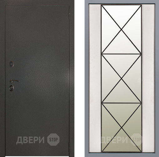 Дверь Заводские двери Эталон 3к антик серебро Зеркало Перфекто Структурное дерево в Серпухове
