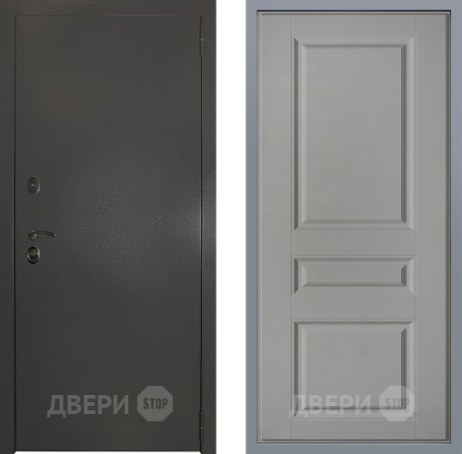 Дверь Заводские двери Эталон 3к антик серебро Стокгольм Грей софт в Серпухове