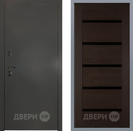 Дверь Заводские двери Эталон 3к антик серебро СБ-1 орех тисненый в Серпухове