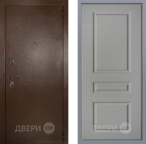 Дверь Заводские двери Эталон 3к антик медь Стокгольм Грей софт в Серпухове