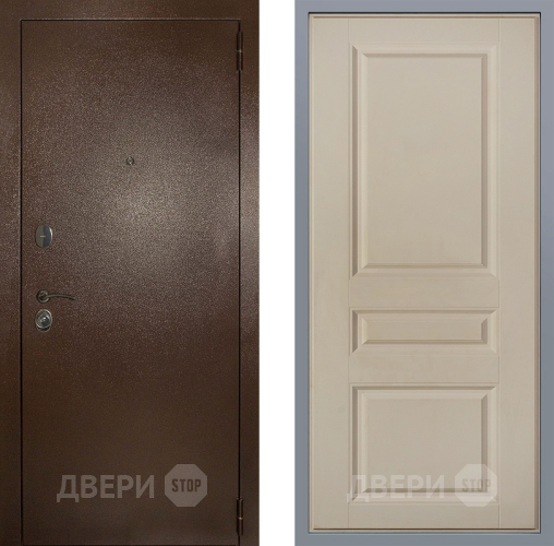 Дверь Заводские двери Эталон 3к антик медь Стокгольм Шампань в Серпухове