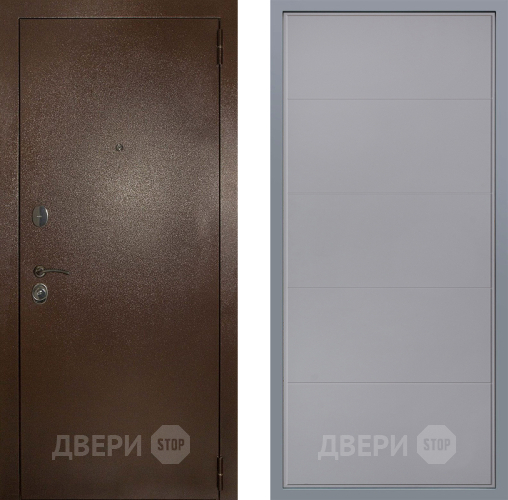 Дверь Заводские двери Эталон 3к антик медь Тривия Грей софт в Серпухове
