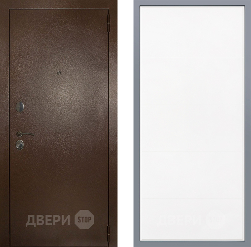 Дверь Заводские двери Эталон 3к антик медь Тривия Белый софт в Серпухове