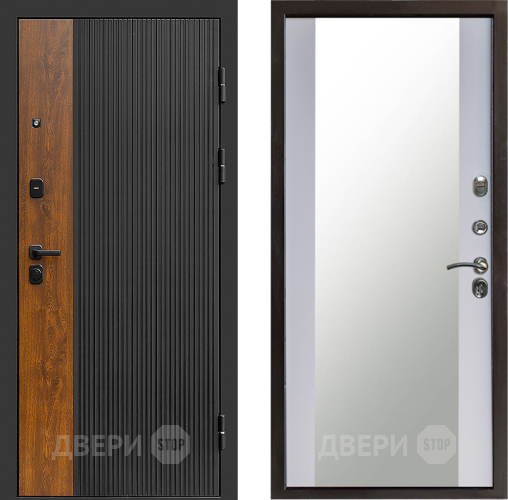 Входная металлическая Дверь Престиж Prestizh Зеркало Белый софт в Серпухове