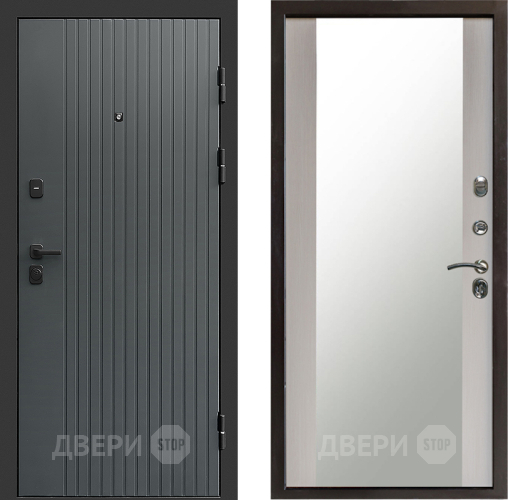 Входная металлическая Дверь Престиж Tvist Grey Зеркало Лиственница белая в Серпухове