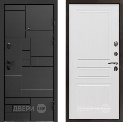 Входная металлическая Дверь Престиж Kvadro Классика Белое дерево в Серпухове