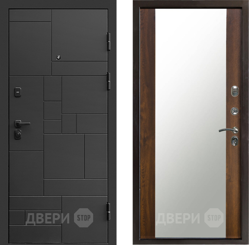 Входная металлическая Дверь Престиж Kvadro Зеркало Дуб в Серпухове