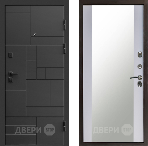 Дверь Престиж Kvadro Зеркало Белый софт в Серпухове