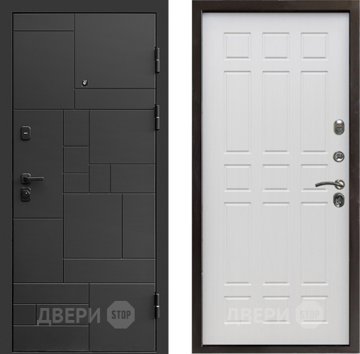 Входная металлическая Дверь Престиж Kvadro Спарта Лиственница белая в Серпухове