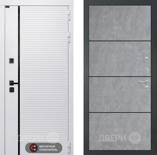 Входная металлическая Дверь Лабиринт (LABIRINT) Royal 25 Бетон светлый в Серпухове