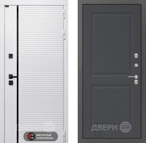 Входная металлическая Дверь Лабиринт (LABIRINT) Royal 11 Графит софт в Серпухове