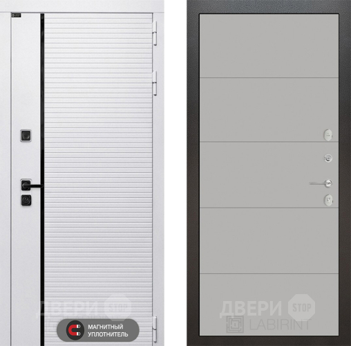 Входная металлическая Дверь Лабиринт (LABIRINT) Royal 13 Грей софт в Серпухове