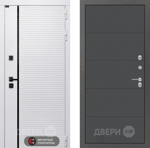 Входная металлическая Дверь Лабиринт (LABIRINT) Royal 13 Графит софт в Серпухове