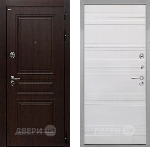 Входная металлическая Дверь Интекрон (INTECRON) Брайтон Тиковое Дерево ФЛ-316 Белый ясень в Серпухове