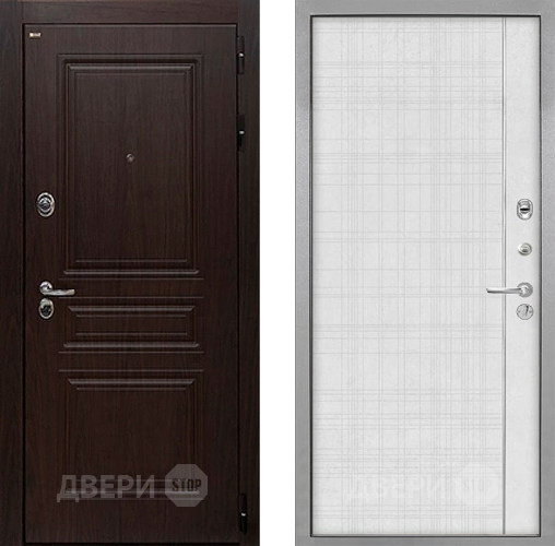 Входная металлическая Дверь Интекрон (INTECRON) Брайтон Тиковое Дерево В-07 с молдингом Лофт белый в Серпухове